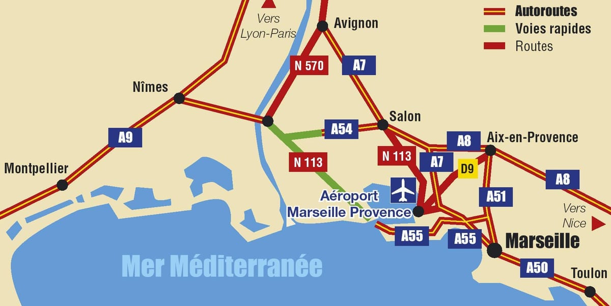 harta Marseille autostrada