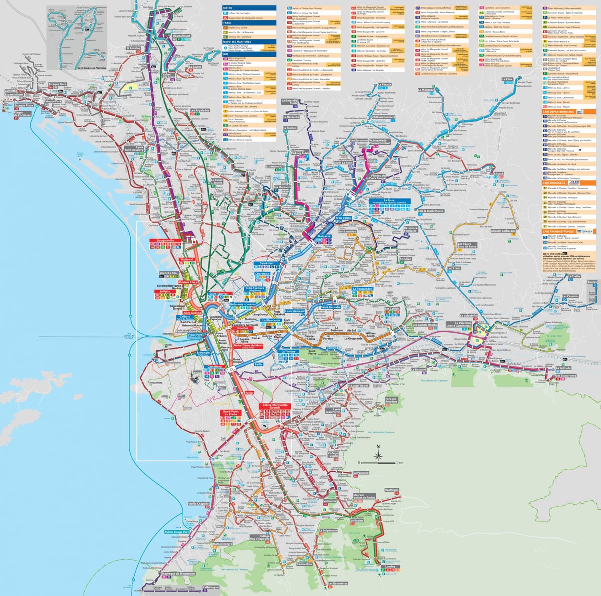 Marseille hartă de transport
