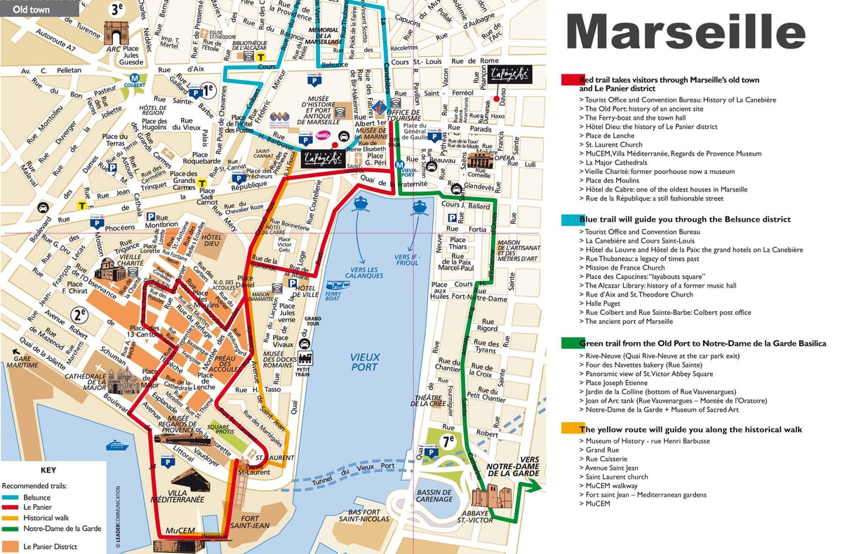tipărit hartă Marseille turistice