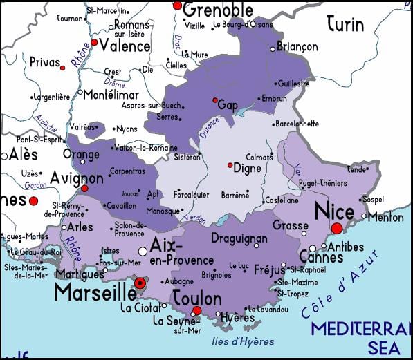 harta Marseille regiune