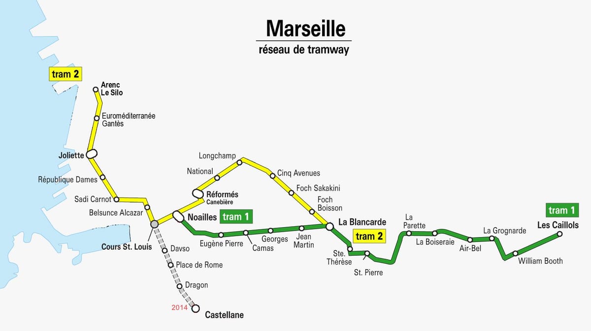 harta Marseille tramvai