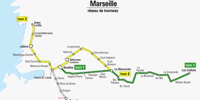 Harta Marseille tramvai